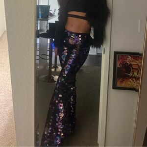 Dolls Kill Sequin Flare Pants